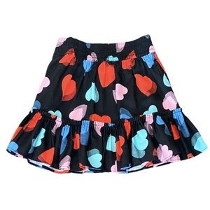 Heart Print Ruffle Skirt